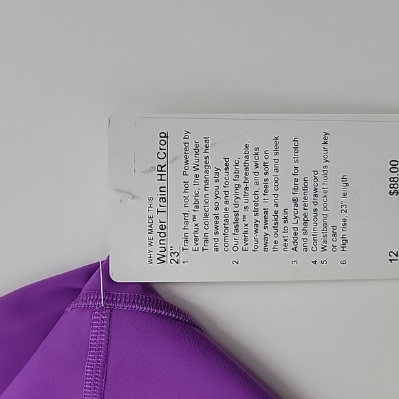 Lululemon wunder train HR crop 23" Leggings size 12 - Picture 9 of 9